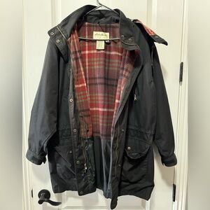 Eddie Bauer woman’s size medium flannel lined winter utility jacket With hood